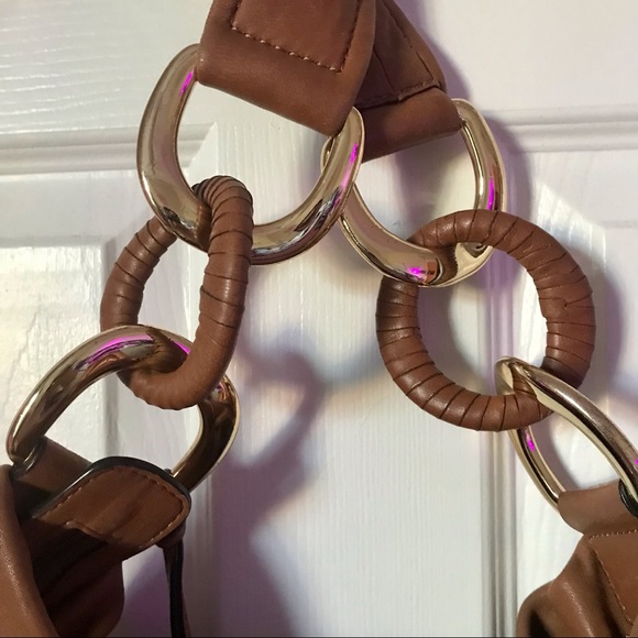 Michael Kors Soft Leather Oversized ID Chain Large Shoulder Bag - Picture 8 of 16